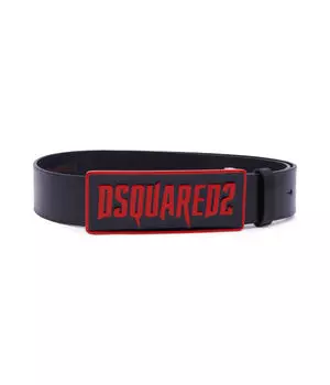Ремень кожаный Dsquared2, черный / красный