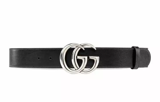 Ремень кожаный Gucci Marmont, черный