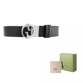 Ремень кожаный Gucci мужской, черный / коричневый