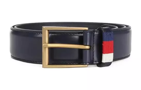 Ремень кожаный Gucci мужской, темно-синий