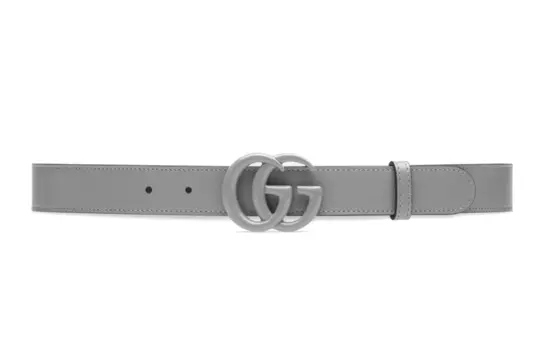 Ремень кожаный Gucci, серый