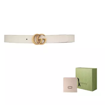 Ремень кожаный Gucci Supreme женский, белый