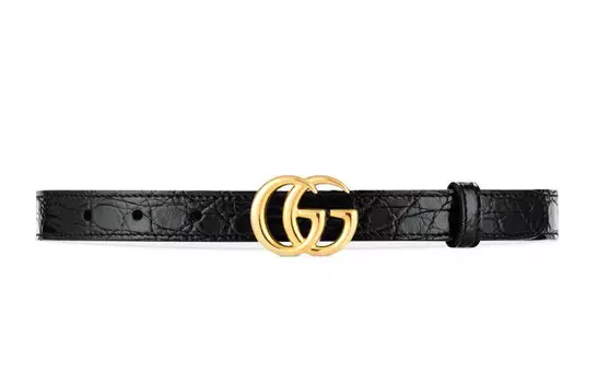 Ремень кожаный Gucci Unisex, черный