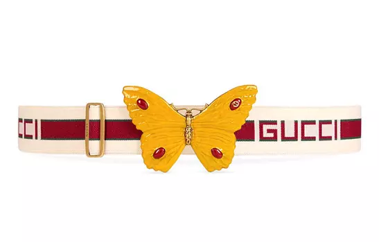 Ремень кожаный Gucci женский, бежевый