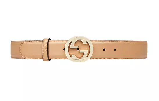 Ремень кожаный Gucci женский, коричневый