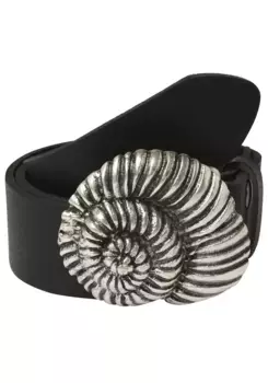 Ремень кожаный LIFE RING by showroom 019°, со сменной застежкой "Улитка" Rettungsring By Showroom 019°, черный