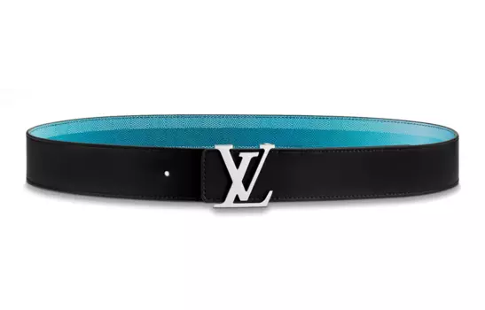 Ремень кожаный Louis Vuitton мужской, синий