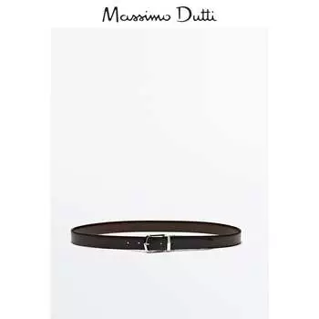 Ремень кожаный Massimo Dutti мужской, черный