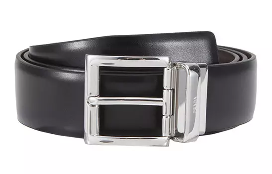 Ремень кожаный Prada Reversible мужской, черный