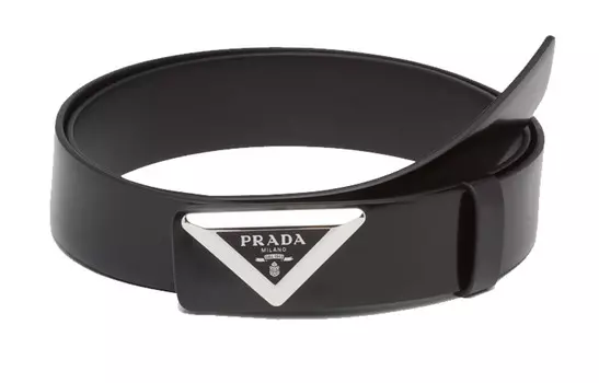 Ремень кожаный Prada Unisex, черный