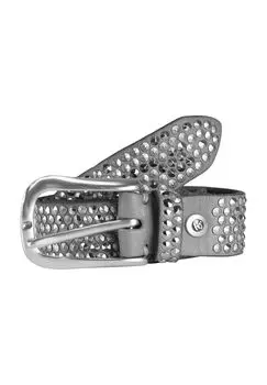 Ремень кожаный с заклепками 95 см B.BELT, цвет Hellgrau