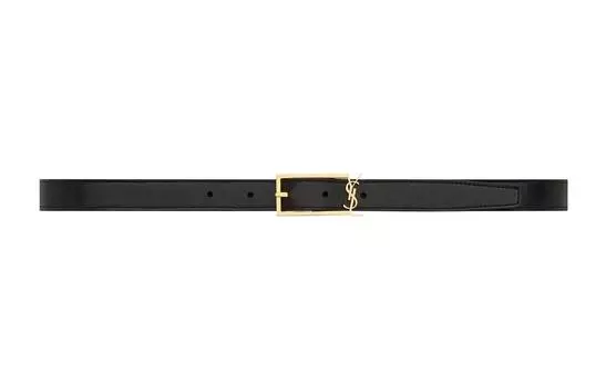 Ремень кожаный Saint Laurent, черный