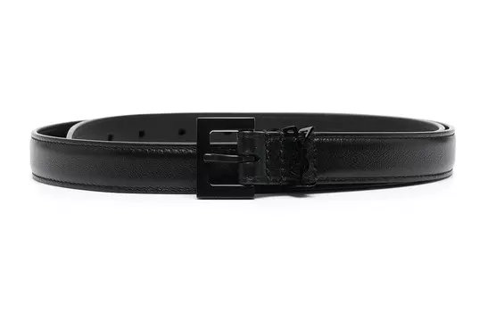 Ремень кожаный Saint Laurent Skinny, черный