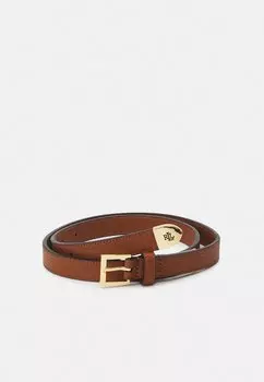 Ремень Lauren Ralph Lauren с золотой пряжкой, коричневый