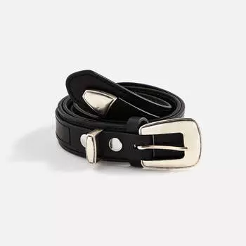 Ремень Lemaire Minimal Western Belt, черный