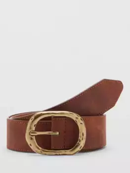 Ремень Mango Julia Textured, коричневый