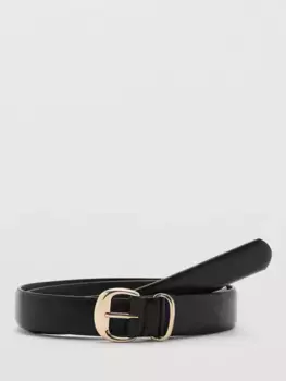 Ремень Mango Mestuds Metallic Buckle, черный