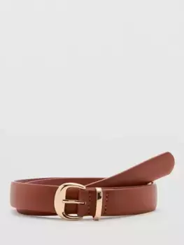 Ремень Mango Mestuds Metallic Buckle, коричневый