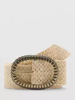 Ремень Mango Mimi Textured, бежевый