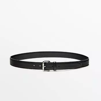 Ремень Massimo Dutti Leather, черный