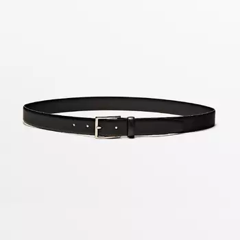 Ремень Massimo Dutti Nappa Leather, черный