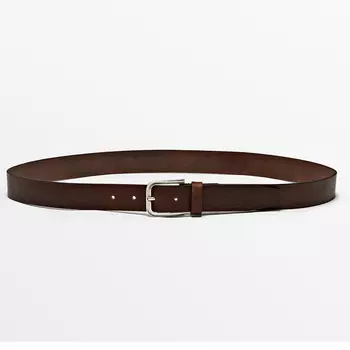 Ремень Massimo Dutti Nappa Leather, коричневый