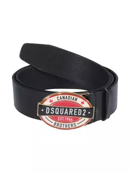 Ремень мужской Dsquared2 с логотипом на пряжке, черный