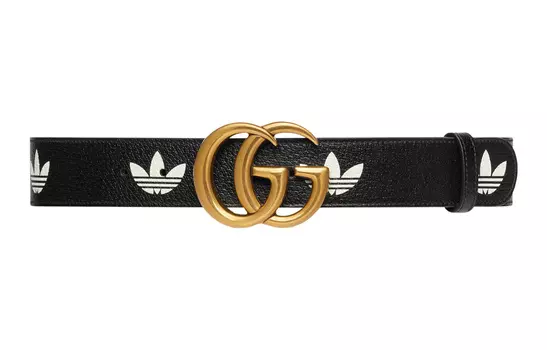 Ремень мужской Gucci x Adidas с логотипом, черный