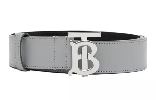 Ремень мужской кожаный Burberry, серый