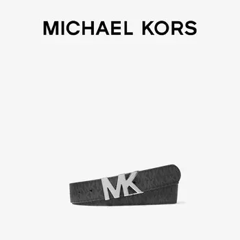 Ремень мужской Michael Kors с логотипом и пряжкой, черный