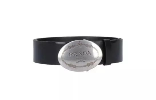 Ремень мужской Prada с пряжкой, черный