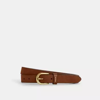 Ремень с классической пряжкой COACH, цвет gold/sienna