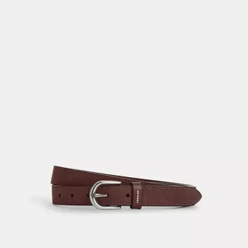 Ремень с классической пряжкой COACH, цвет silver/espresso