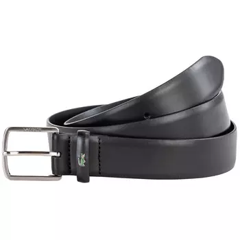 Ремень с кожаной пряжкой Lacoste, черный