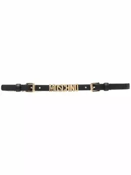 Ремень с логотипом Moschino, черный