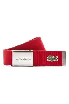 Ремень с металлической пряжкой Lacoste, красный