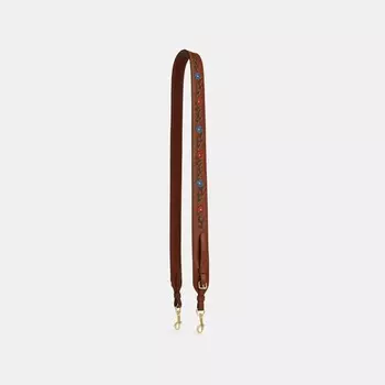 Ремень с оснасткой COACH, цвет gold/redwood multi