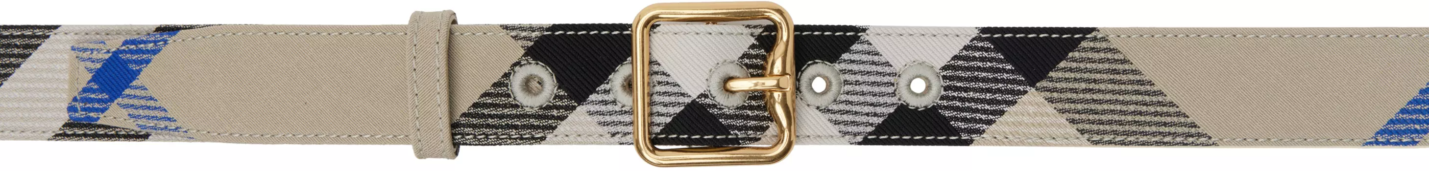 Ремень с пряжкой в бежевую клетку B Burberry