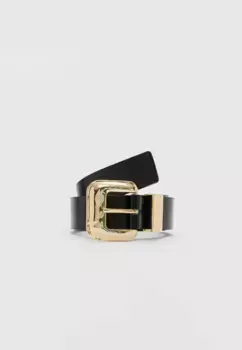 Ремень с текстурированной пряжкой Stradivarius, черный