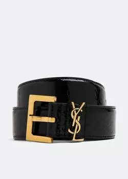 Ремень SAINT LAURENT Cassandre belt, черный