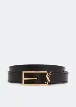 Ремень SAINT LAURENT Cassandre belt, черный