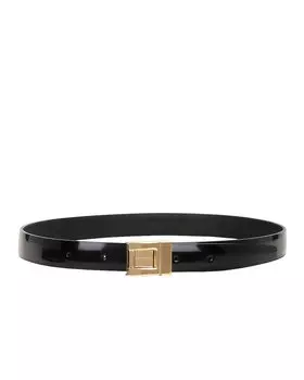 Ремень Saint Laurent Fine Ceinture Boucle, цвет Black & Aged Gold