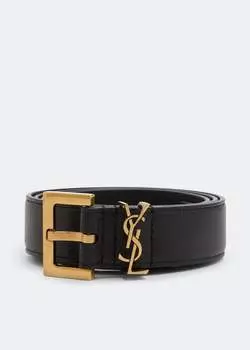 Ремень SAINT LAURENT Monogram belt, черный