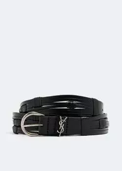 Ремень SAINT LAURENT Monogram belt, черный