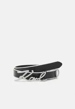 Ремень Signature Belt KARL LAGERFELD, черный/белый
