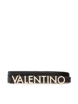 Ремень женский Valentino кожаный с надписью, черный