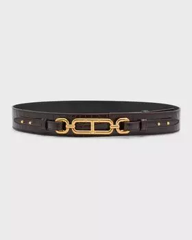 Ремень Whitney из крокодиловой кожи TOM FORD, цвет Espresso