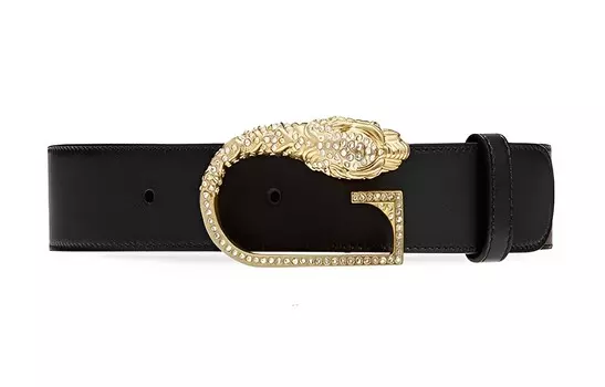 Ремень женский Gucci с пряжкой, черный