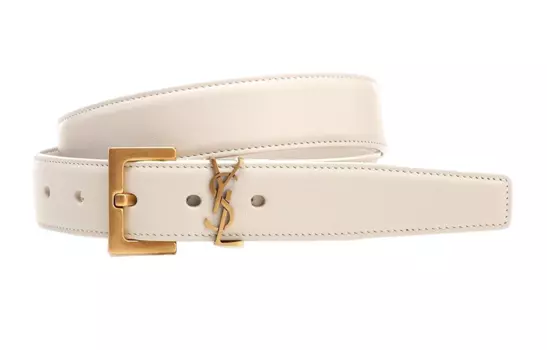 Ремень женский Saint Laurent кожаный, белый