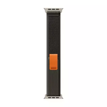 Ремешок Apple Trail Loop Black/Grey, 49 мм, M/L, Natural Titanium Finish